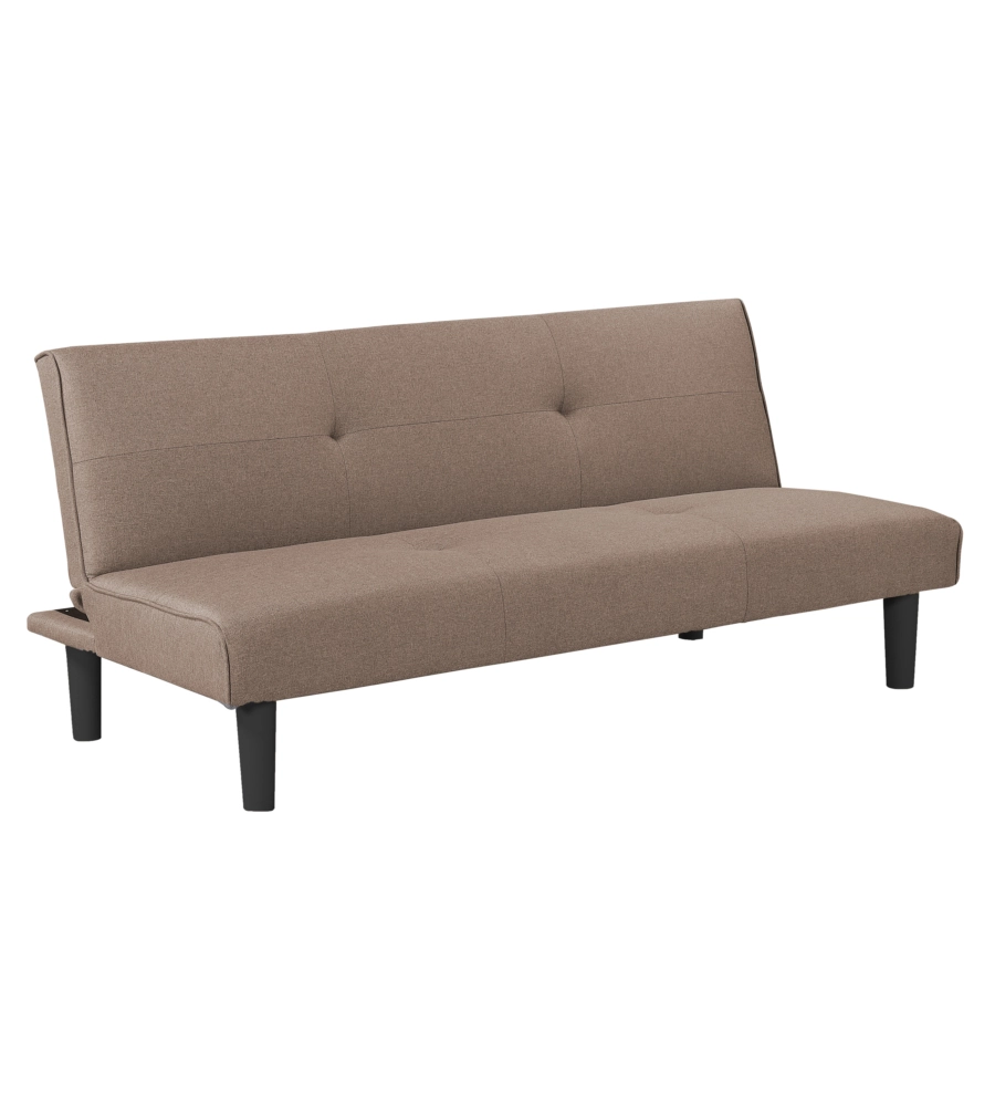 Divano letto 3 posti "astrid" in tessuto grigio, 168x74x78 cm